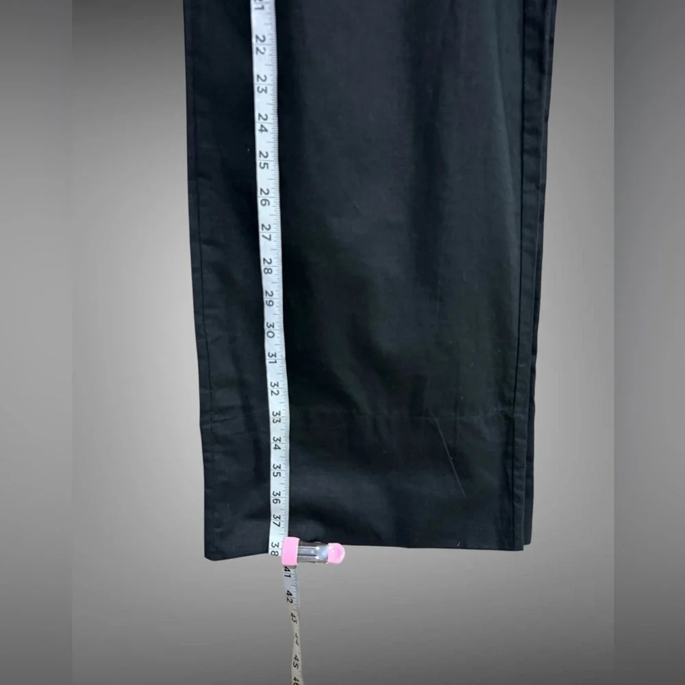 Kourt Flax Linen Crop Summer Pants Black Size Medium Wide Leg Crishelle - Picture 11 of 15